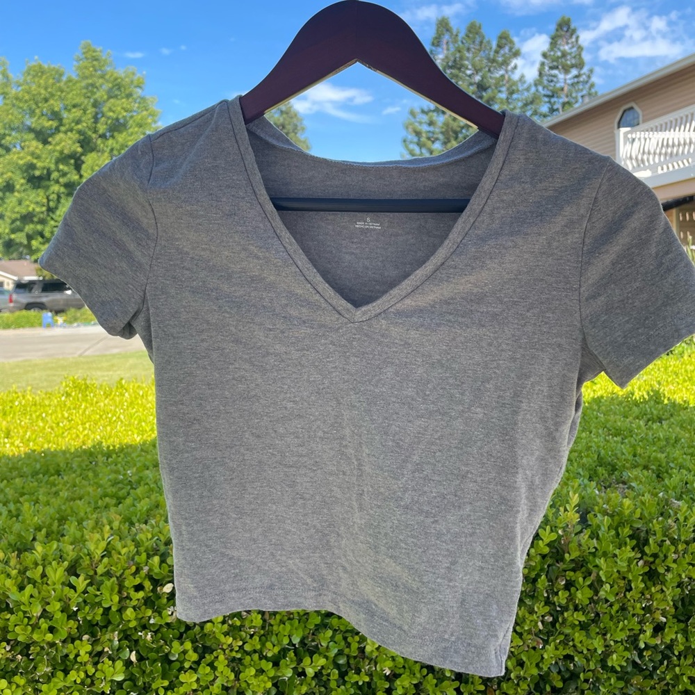 Grey Crop Top